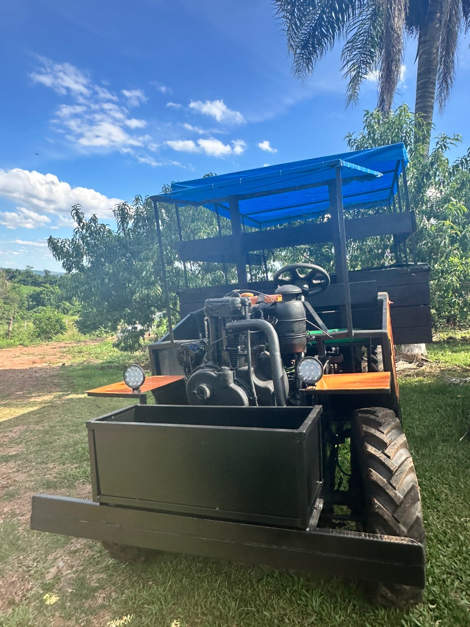 Carreta agrícola traçada e reduzida motor a diesel 1 pistão 4x4